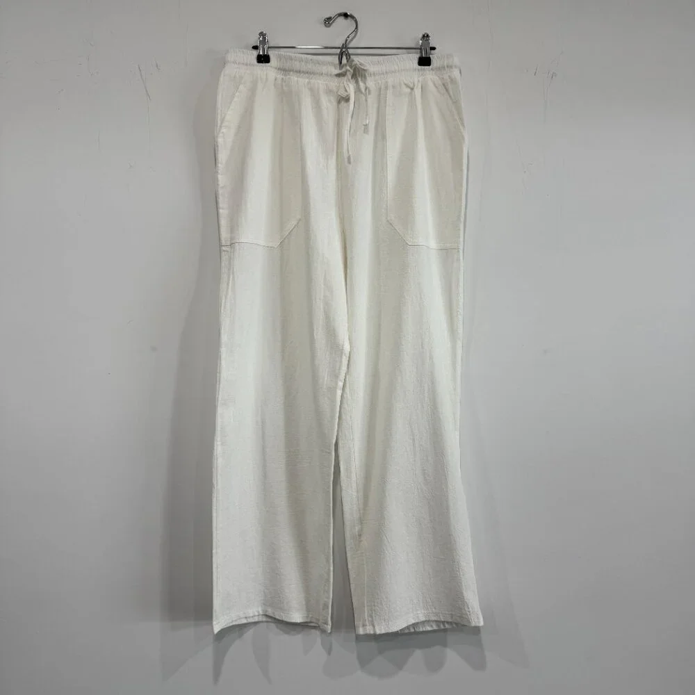 Men's Cotton and Linen Pants NEW, Size 3XL but measurements as L-XL